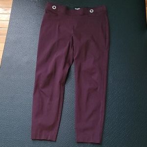 Berry pull-on dress pants